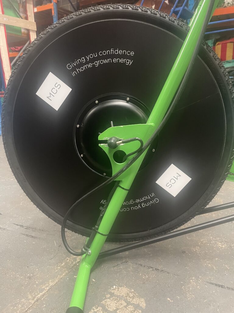 Recharge Station with Pedal Charging Station Hire 9 Bike Generator Branded Wheel